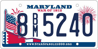 MD license plate 8BM5240