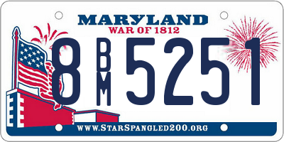 MD license plate 8BM5251