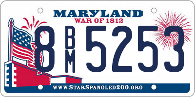 MD license plate 8BM5253