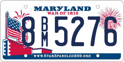 MD license plate 8BM5276