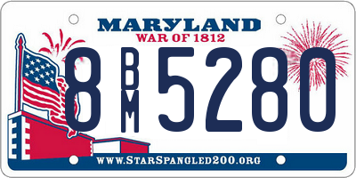 MD license plate 8BM5280