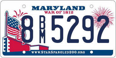 MD license plate 8BM5292