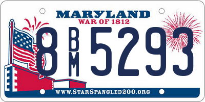MD license plate 8BM5293