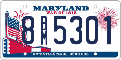 MD license plate 8BM5301