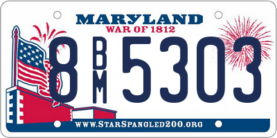 MD license plate 8BM5303