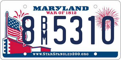 MD license plate 8BM5310