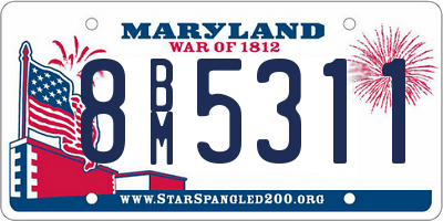 MD license plate 8BM5311