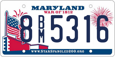 MD license plate 8BM5316