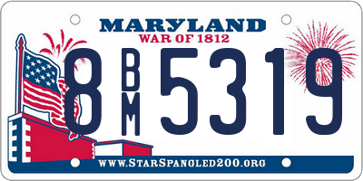 MD license plate 8BM5319