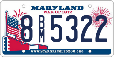 MD license plate 8BM5322