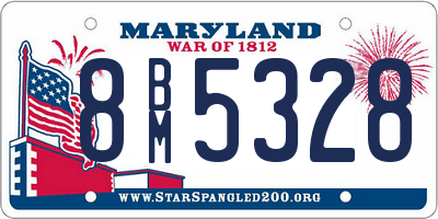 MD license plate 8BM5328