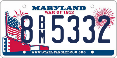 MD license plate 8BM5332