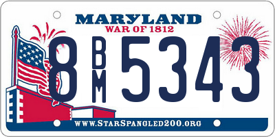 MD license plate 8BM5343