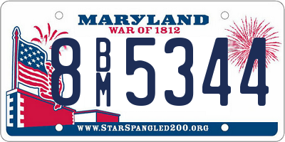 MD license plate 8BM5344