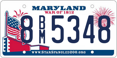 MD license plate 8BM5348