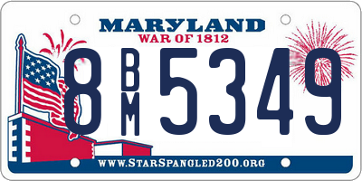 MD license plate 8BM5349