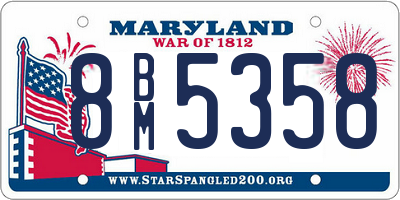 MD license plate 8BM5358