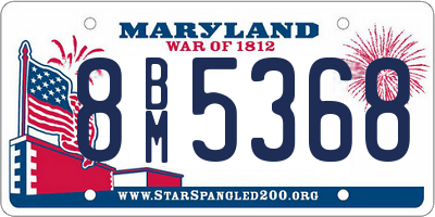 MD license plate 8BM5368