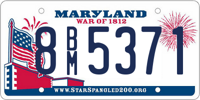 MD license plate 8BM5371