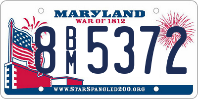 MD license plate 8BM5372