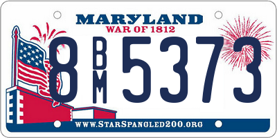 MD license plate 8BM5373