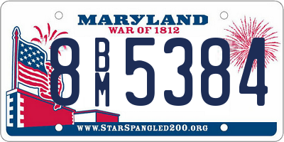 MD license plate 8BM5384