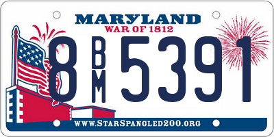 MD license plate 8BM5391
