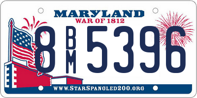 MD license plate 8BM5396