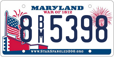 MD license plate 8BM5398