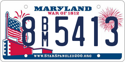 MD license plate 8BM5413