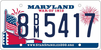 MD license plate 8BM5417