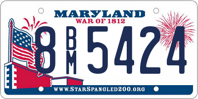 MD license plate 8BM5424