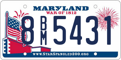 MD license plate 8BM5431