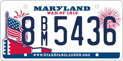 MD license plate 8BM5436