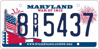 MD license plate 8BM5437