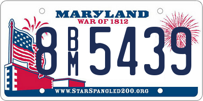 MD license plate 8BM5439