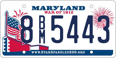 MD license plate 8BM5443
