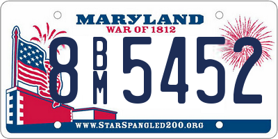 MD license plate 8BM5452