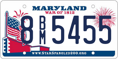 MD license plate 8BM5455