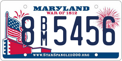 MD license plate 8BM5456