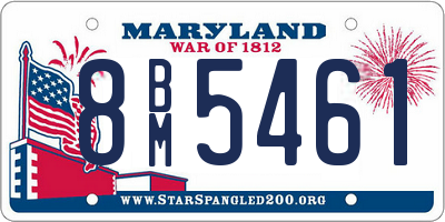 MD license plate 8BM5461