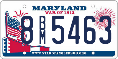 MD license plate 8BM5463