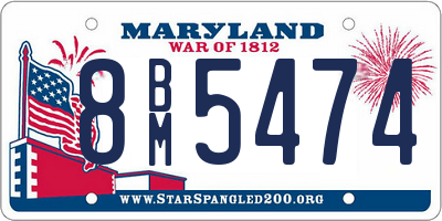 MD license plate 8BM5474