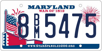 MD license plate 8BM5475