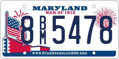 MD license plate 8BM5478