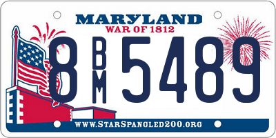 MD license plate 8BM5489