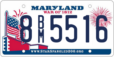 MD license plate 8BM5516