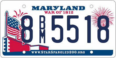 MD license plate 8BM5518