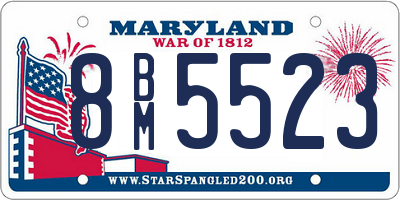 MD license plate 8BM5523