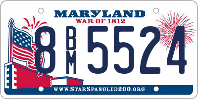 MD license plate 8BM5524